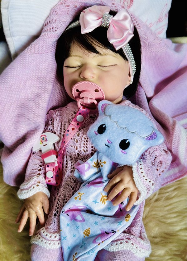 Bebê Reborn Giulia de Luxo – Em Silicone com Saída Maternidade